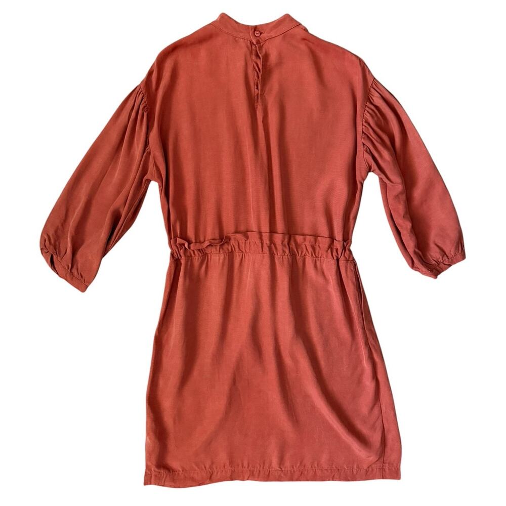 Eve Gravel Sonora Cinch Waist Dress Burnt Orange Pockets Size Small - Picture 11 of 13
